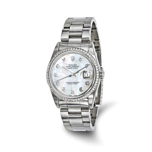 Pre-Owned Rolex Steel/18kw Bezel Mens Dia MOP Watch