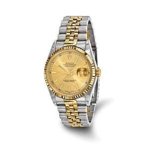 Pre-Owned Rolex Steel/18ky Mens Champagne Watch