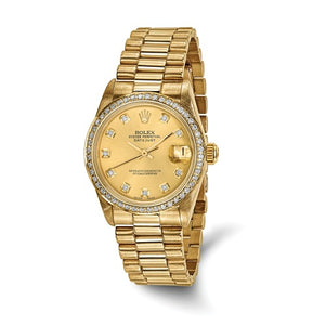 Pre-Owned Rolex 18ky Datejust Dia President Watch