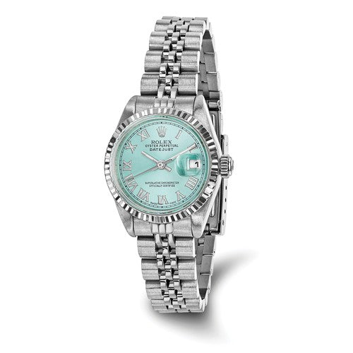 Pre-Owned Rolex Steel/18kw Datejust Ice Blue Watch