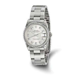 Pre-Owned Rolex Steel/18kw Diamond Bezel Datejust Watch