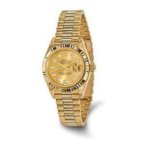 Pre-Owned Rolex 18ky Datejust Dia President Watch