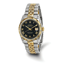 Load image into Gallery viewer, Pre-Owned Rolex Steel/18ky Mens Blk Datejust Watch